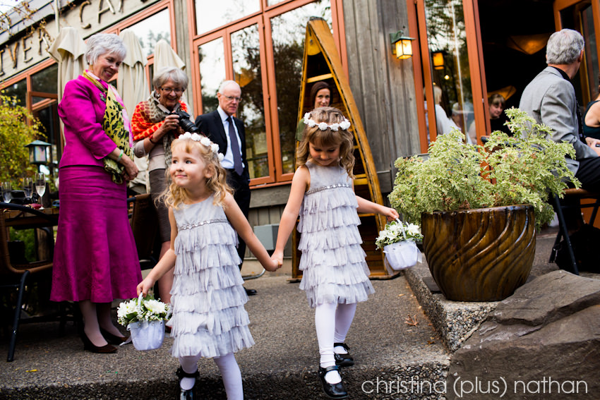 wedding ceremony at River Cafe Patio