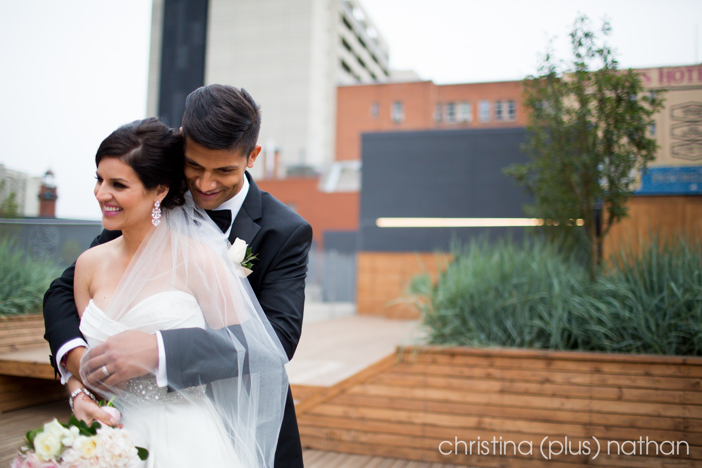 Bride and groom in love