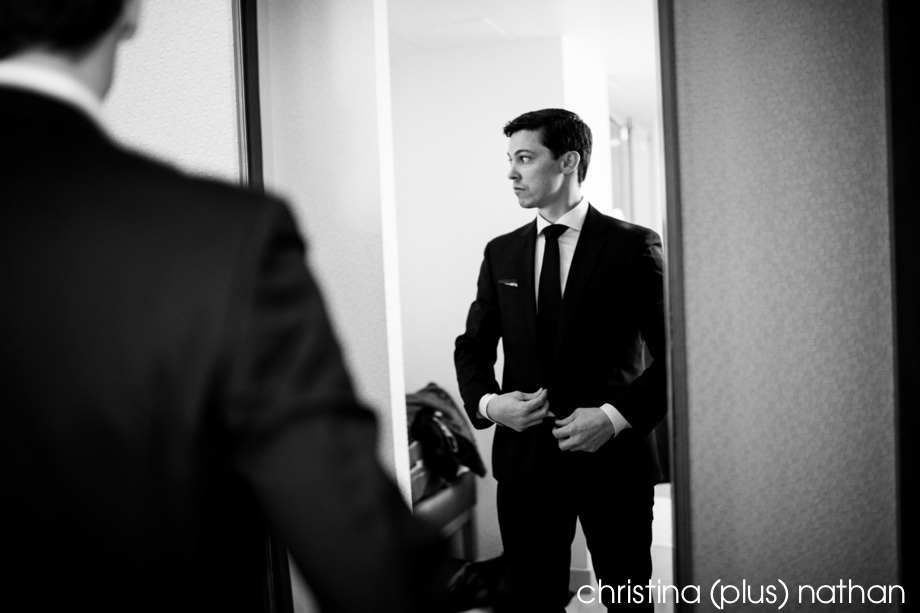 Groom in Westin Calgary wedding photography