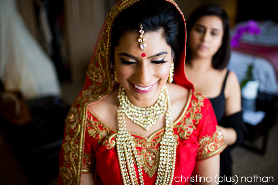 Red indian wedding outfit