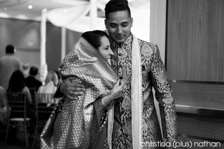 Mom and son on wedding day