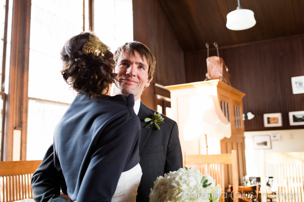 Candid Winter Wedding First Look