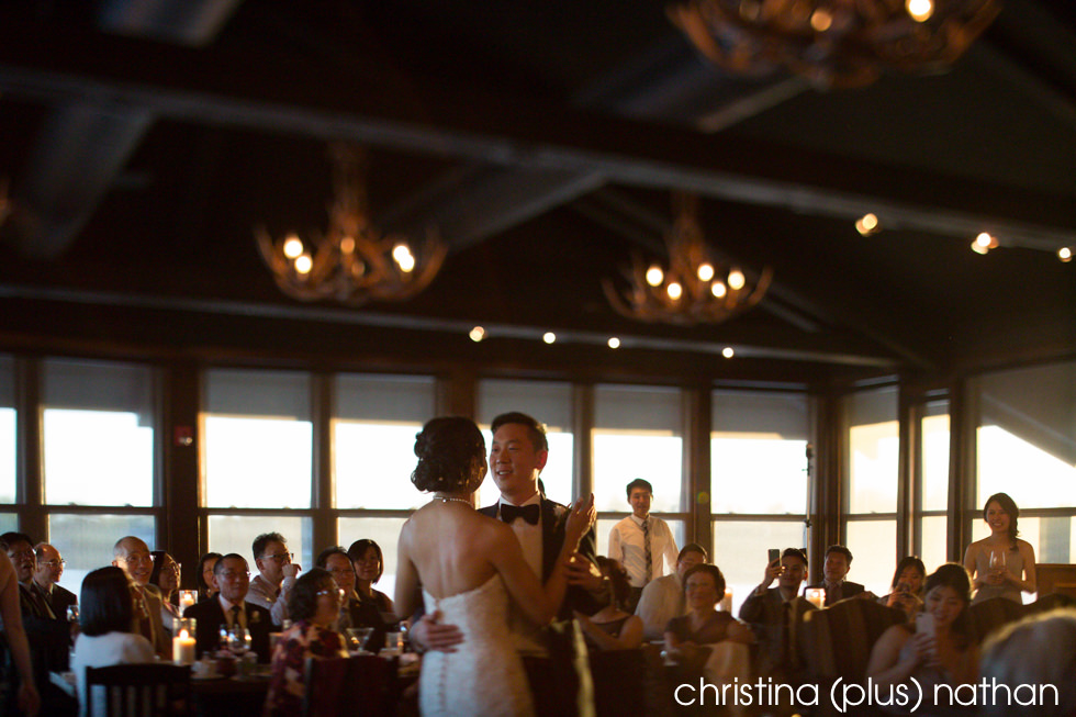 Bride and groom first dance at The Lake House restaurant
