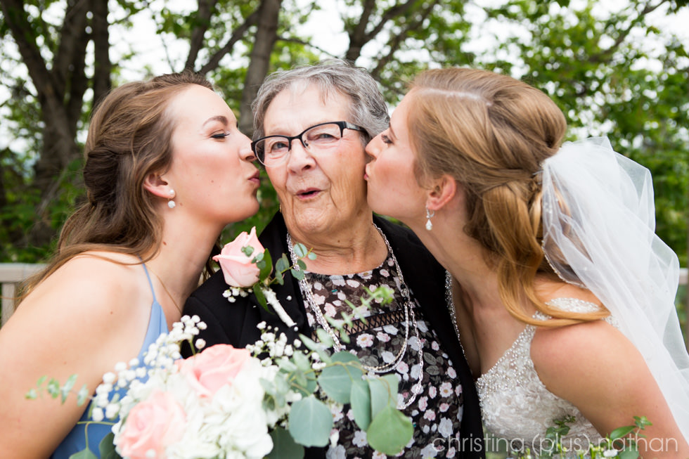 Bride with granny, before the days of social distancing.